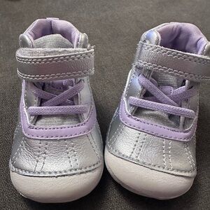 Stride Rite Baby Girls Silver Sparkle High-Top Sneakers